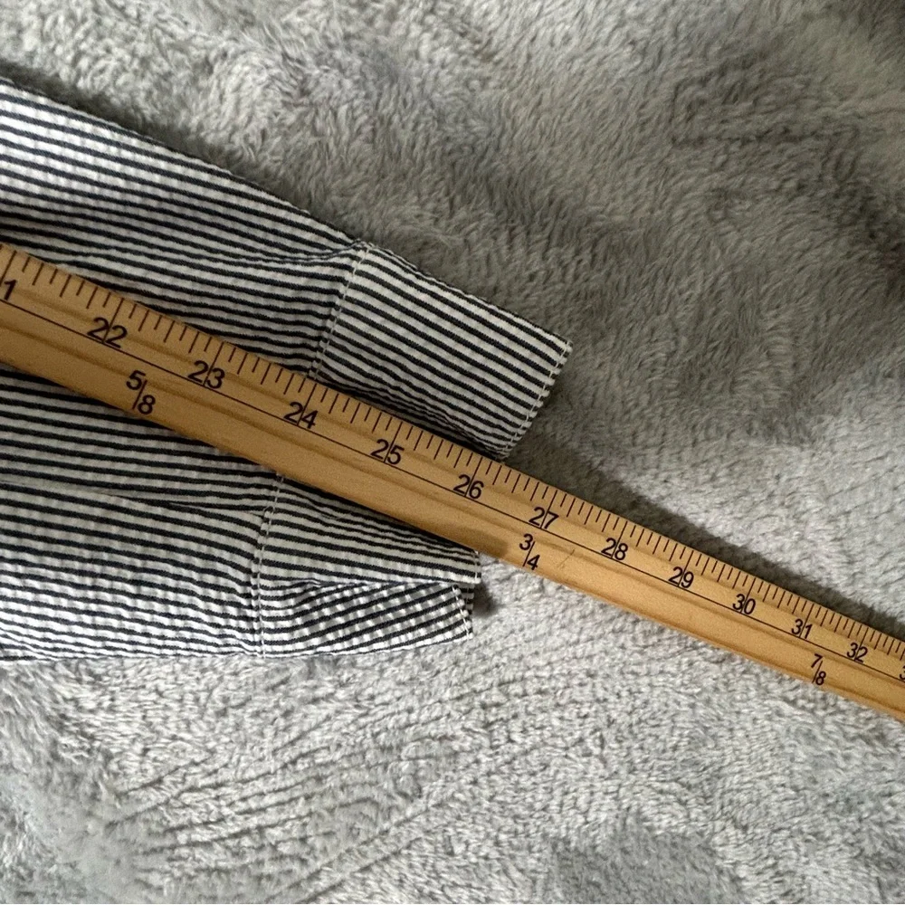 New Lacoste Jacket Mens Size 56 XXL Blue‎ White Seersucker Lined Preppy Striped - Picture 7 of 14